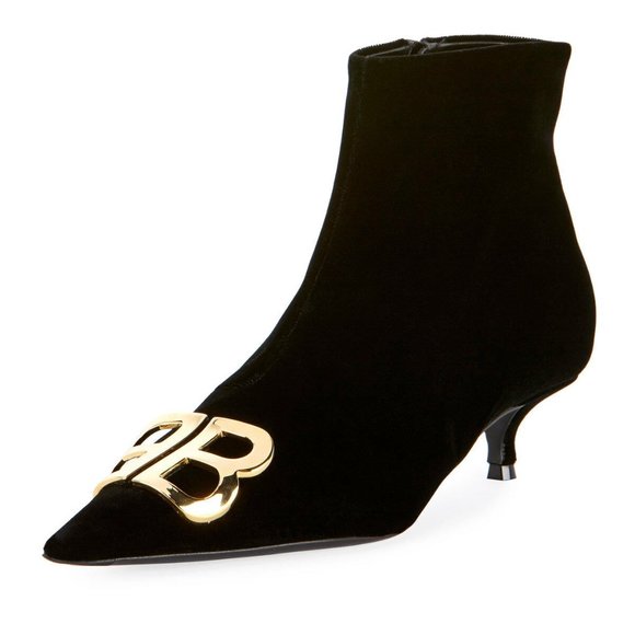 Balenciaga Velvet BB Knife Knit Booties Size 39 - Picture 1 of 3
